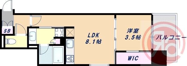 アウラ大阪上本町の物件間取画像